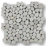 Island Pebble Stone Mosaic Tiles - Level Timor White