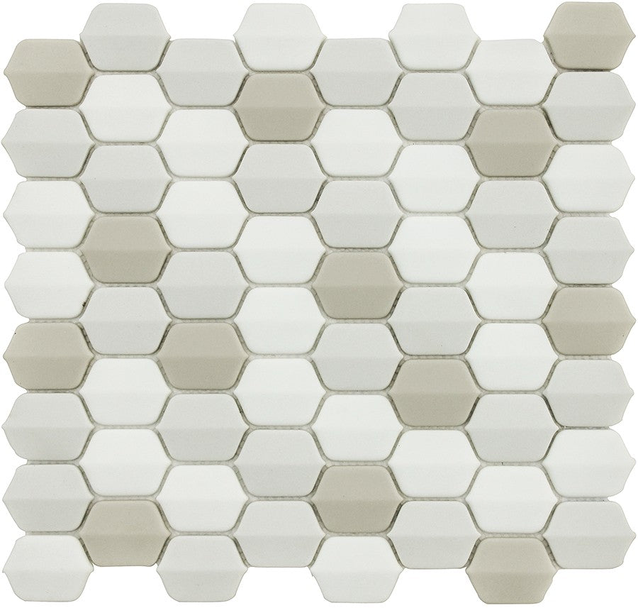 Vetro D'Terra Glass Calacatta Elongated Hexagon Mosaics - Rocky Point Tile - Glass and Mosaic Tile Store