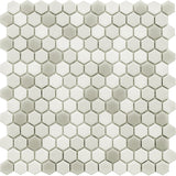 Vetro D'Terra Glass Carrara Hexagon Mosaics