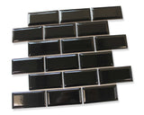 Victorian Beveled Black Gloss Mosaic Tile