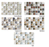 Bliss Glass and Stone Square Mosaic Tiles Combo Pack - Warm