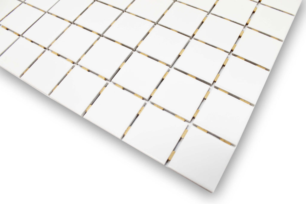 White Glazed Porcelain 2 x 2 Mosaic Tiles - 10 Square Feet - Rocky Point Tile - Glass and Mosaic Tile Store