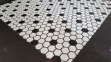 Glazed Porcelain Hexagon Mosaic Tiles - 1 Inch Black and White Tiles