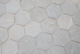 White Beach Glass Recycled Hexagon Mosaic Tile - Rocky Point Tile - Glass and Mosaic Tile Store