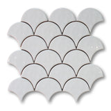 Ceramic Fish Scale Mosaic Tiles - White