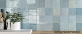 9 Sq Ft Boxes of Mestizaje Zellige 5 x 5 Ceramic Tiles - Aqua