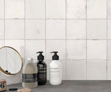 9 Sq Ft Boxes of Mestizaje Zellige 5 x 5 Ceramic Tiles - White Decor