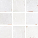 9 Sq Ft Boxes of Mestizaje Zellige 5 x 5 Ceramic Tiles - White Decor