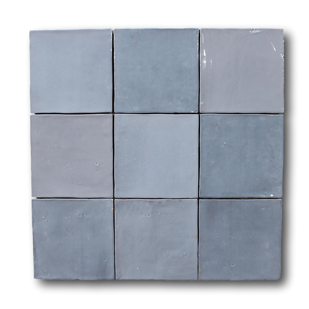 9 Sq Ft Boxes of Mestizaje Zellige 5 x 5 Ceramic Tiles - Gray