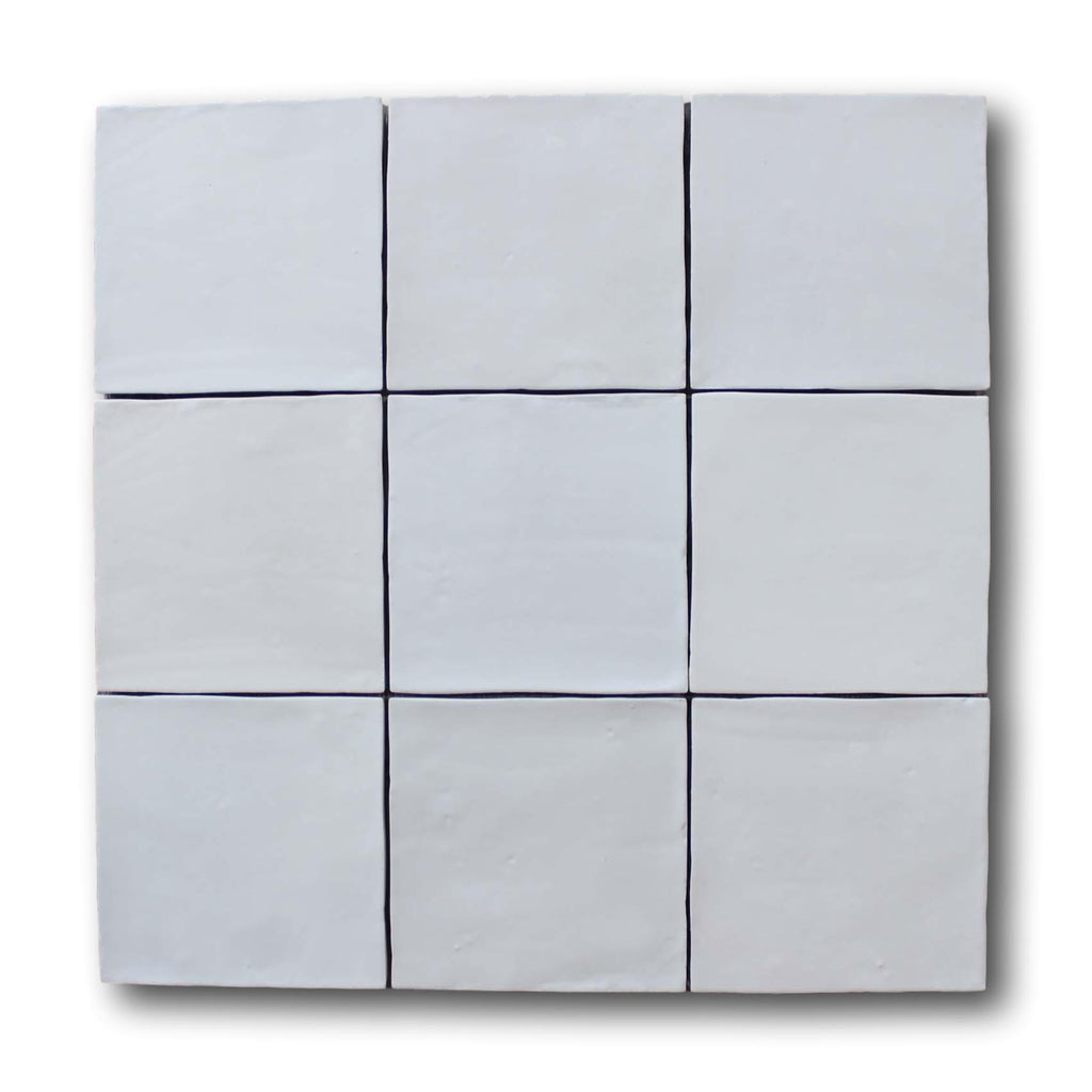 9 Sq Ft Boxes of Mestizaje Zellige 5 x 5 Ceramic Tiles - White Matte