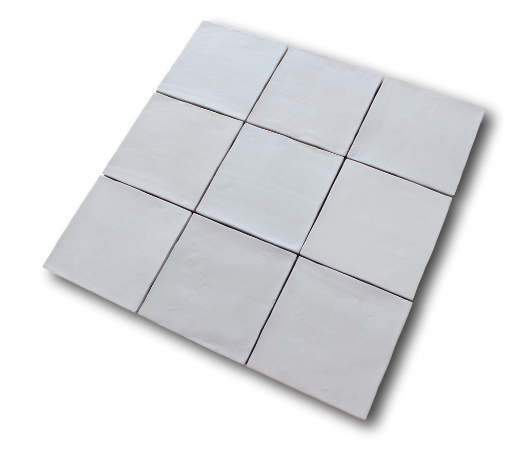 9 Sq Ft Boxes of Mestizaje Zellige 5 x 5 Ceramic Tiles - White Matte