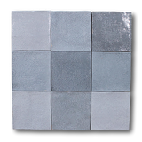 9 Sq Ft Boxes of Mestizaje Zellige 5 x 5 Ceramic Tiles - Gray Decor