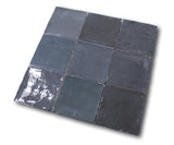 9 Sq Ft Boxes of Mestizaje Zellige 5 x 5 Ceramic Tiles - Graphite