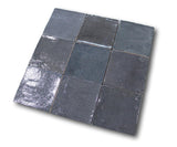 9 Sq Ft Boxes of Mestizaje Zellige 5 x 5 Ceramic Tiles - Graphite Decor