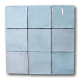 9 Sq Ft Boxes of Mestizaje Zellige 5 x 5 Ceramic Tiles - Aqua