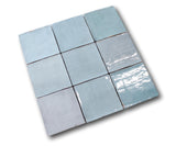 9 Sq Ft Boxes of Mestizaje Zellige 5 x 5 Ceramic Tiles - Aqua