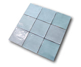 9 Sq Ft Boxes of Mestizaje Zellige 5 x 5 Ceramic Tiles - Aqua